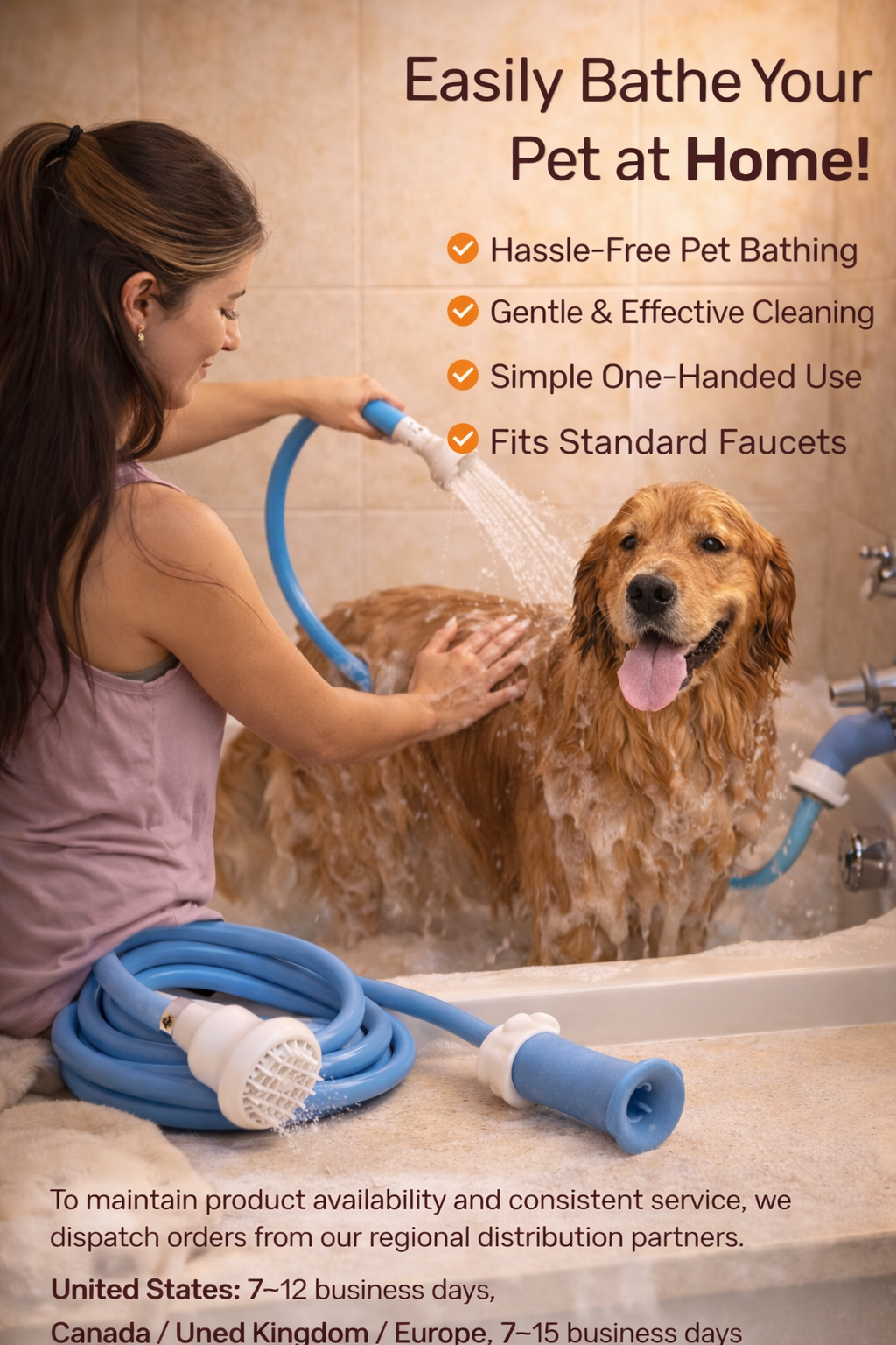 Pet Shower Sprayer Attachment – Perfect for Dog Baths & Grooming