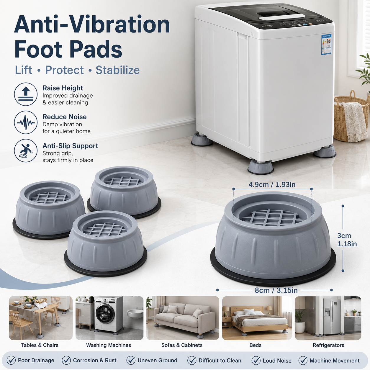 Anti-Slip Rubber Feet Base Pads