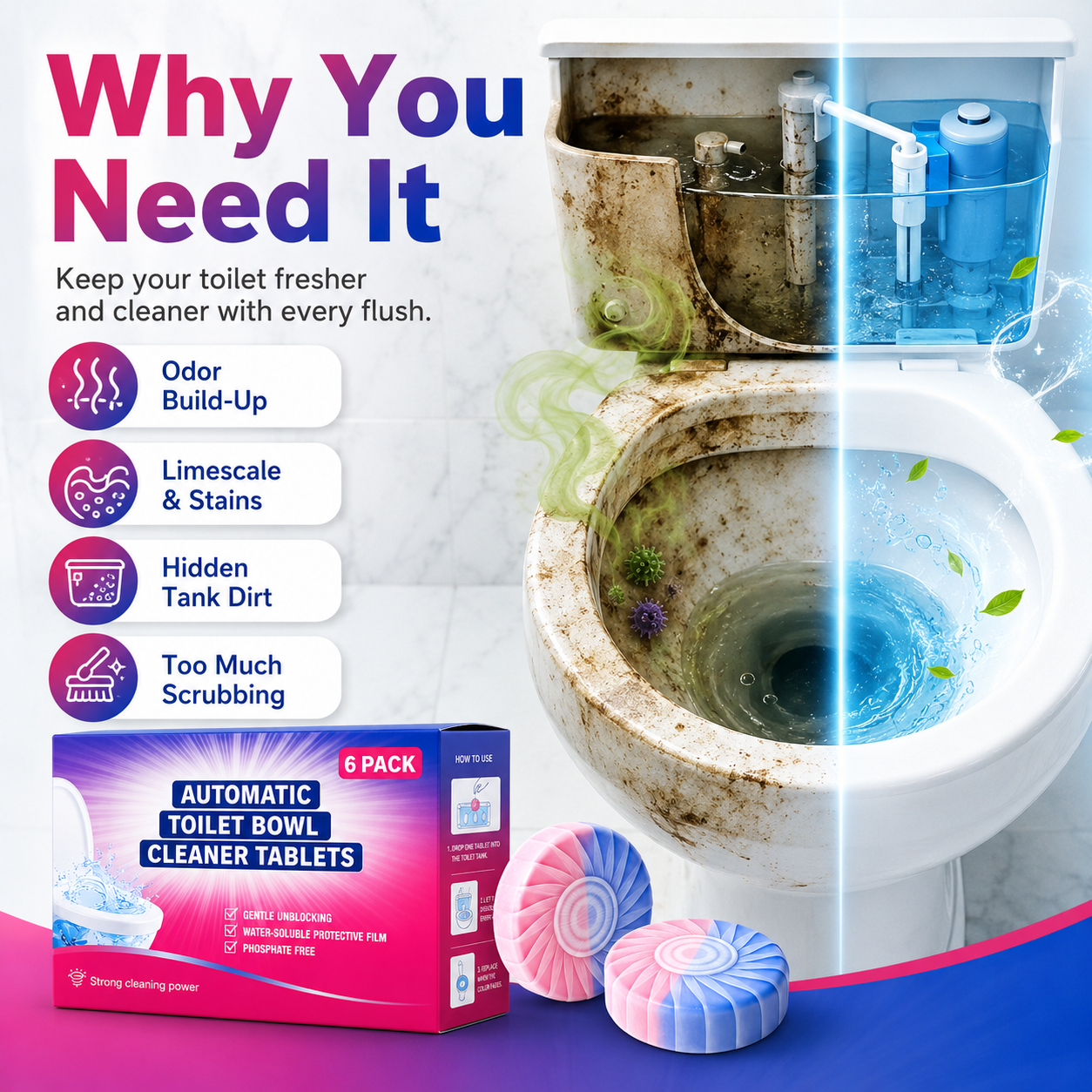 Dual-Color Toilet Bowl Cleaner