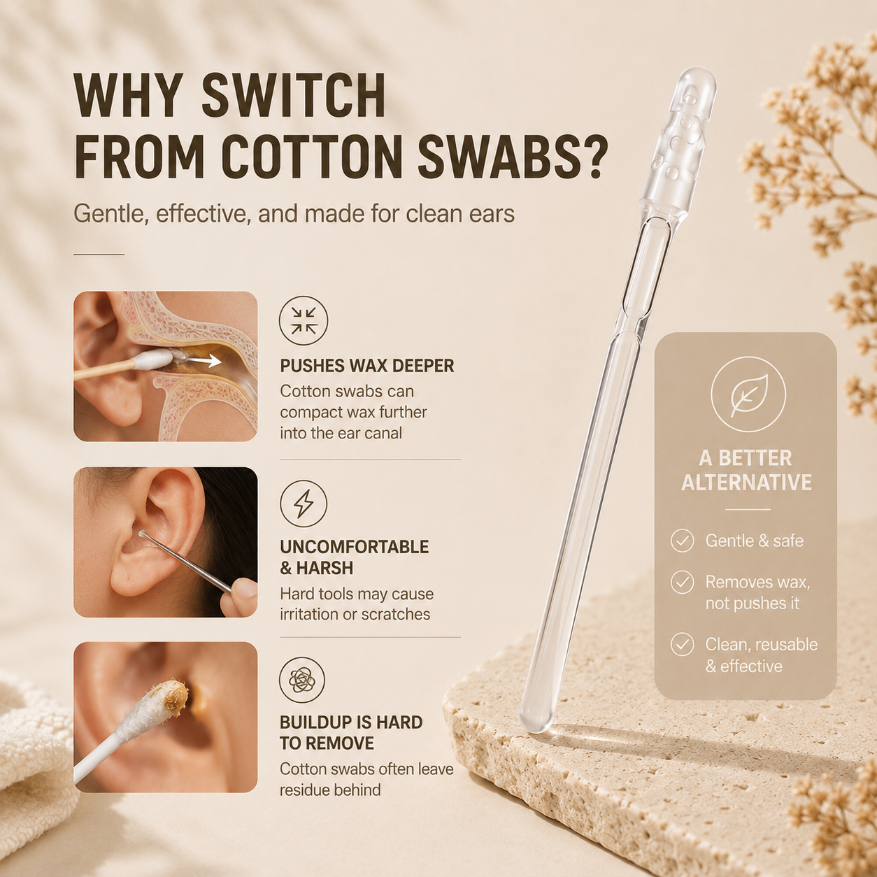 Reusable Sticky Ear Cleaning Stick