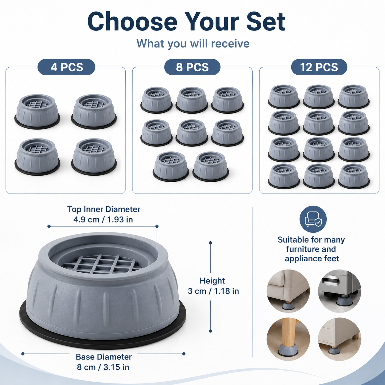 Anti-Slip Rubber Feet Base Pads