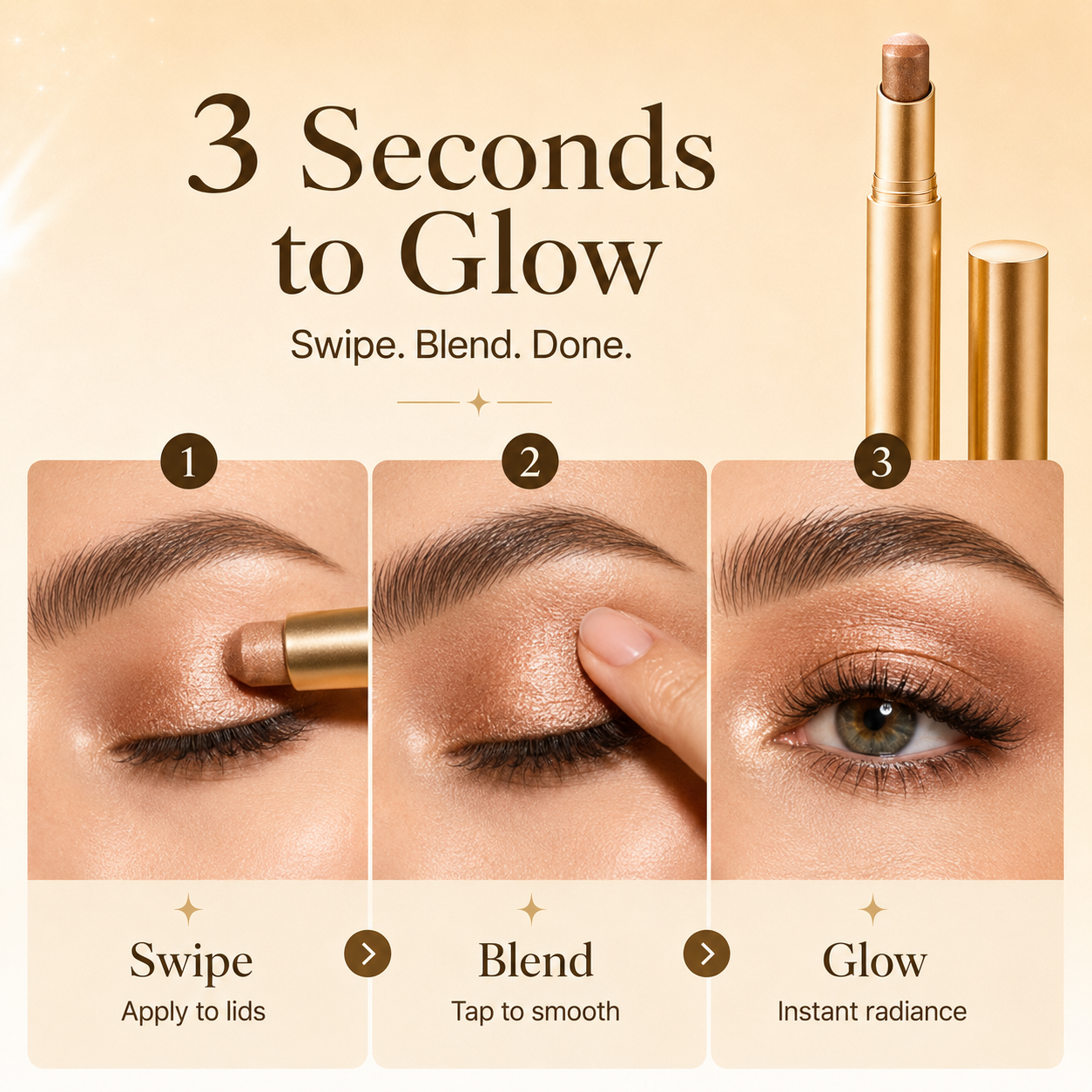 Three-color eyeshadow stick