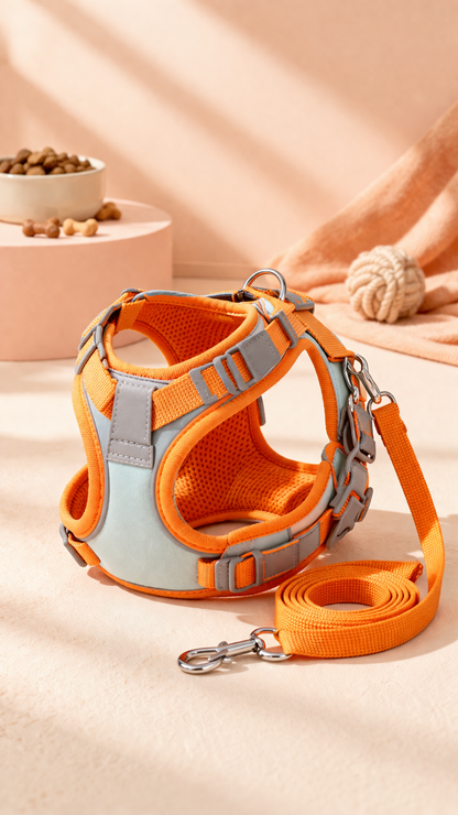 Adjustable Dog Harness with Leash – Comfortable and Safe for Walks