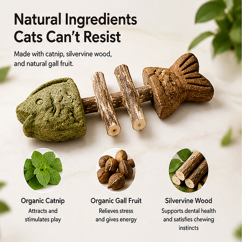 Natural Catnip & Silvervine Chew Toy
