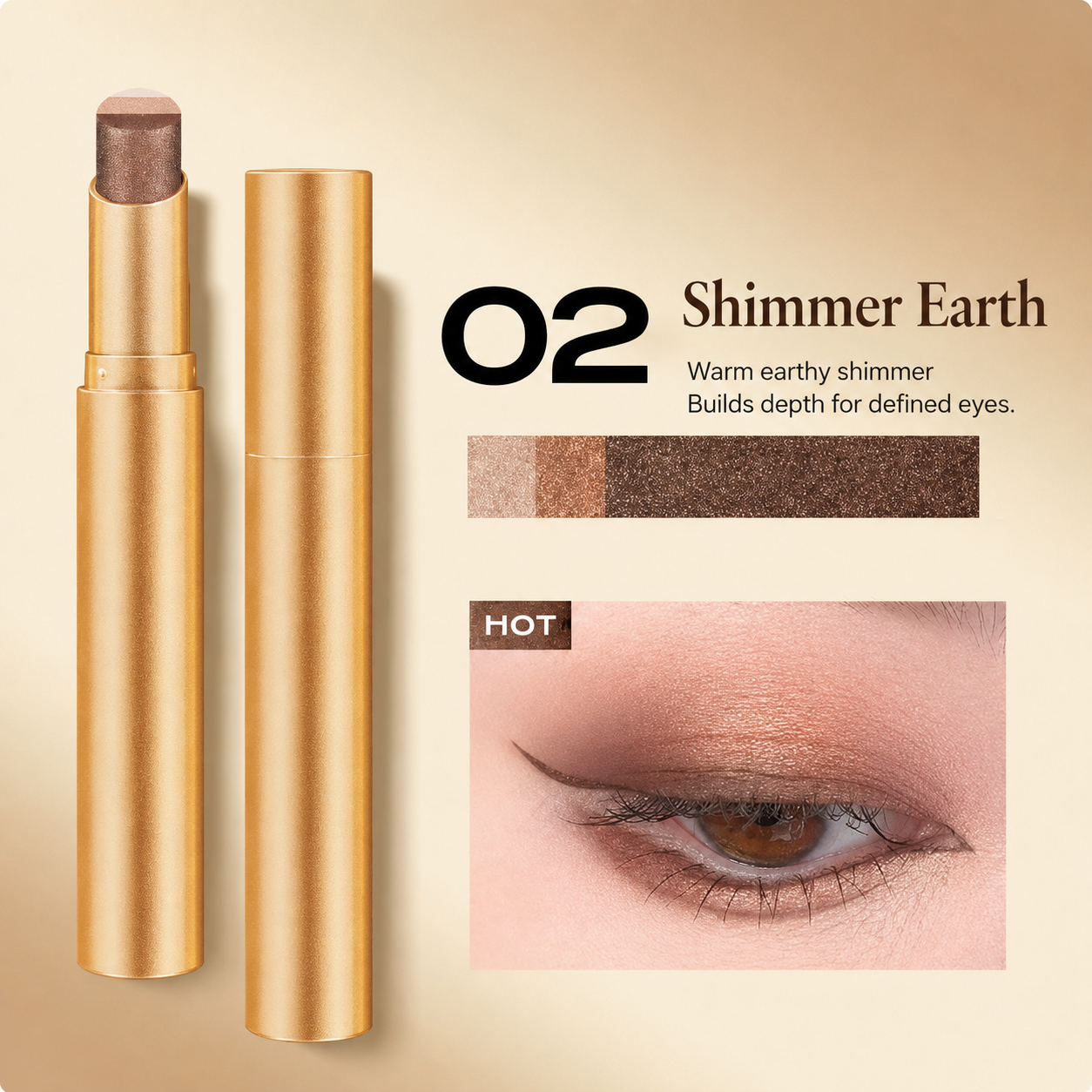 Three-color eyeshadow stick
