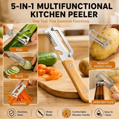 5-in-1 Stainless Steel Peeler Set